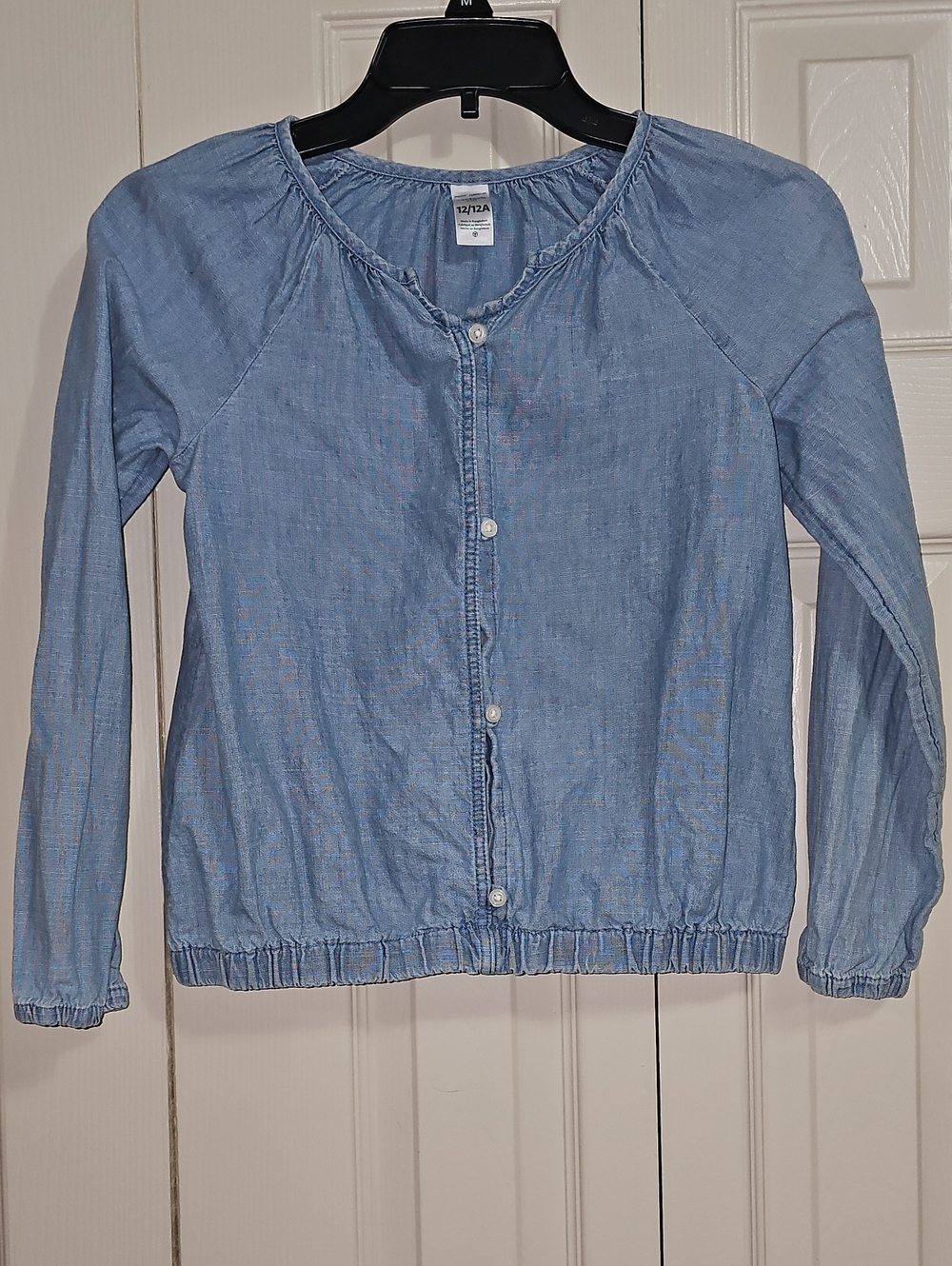 Carter's Light Blue Button-Front Long Sleeve Top